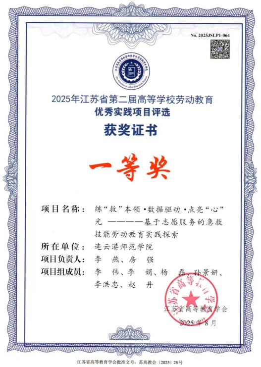 我校荣获江苏省第二届高